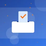 Voter ID correction online illustration with ballot box